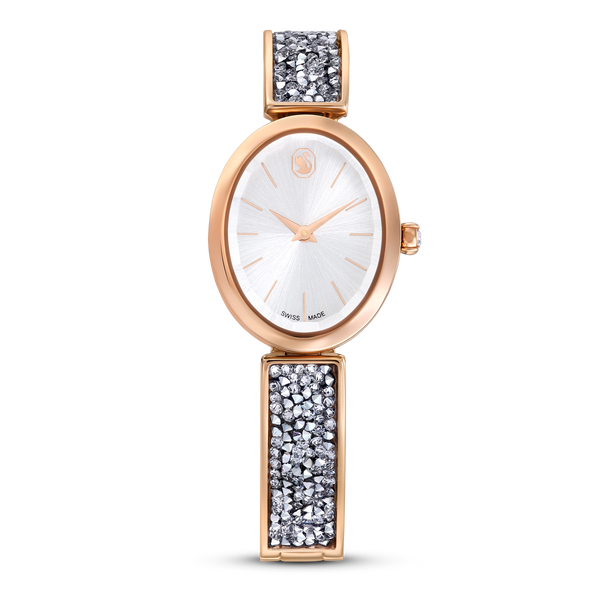 SWAROVSKI CRYSTAL ROCK OVAL WATCH, SWISS MADE, METAL BRACELET, ROSE GOLD TONE, ROSE GOLD-TONE FINISH 5656851