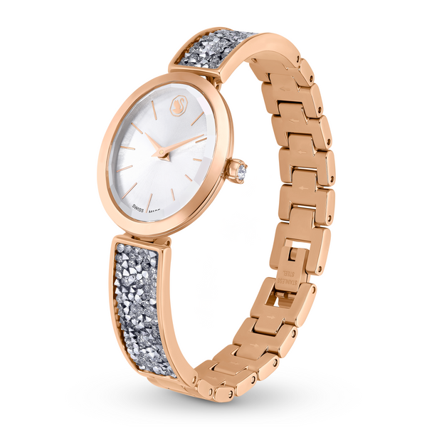 SWAROVSKI CRYSTAL ROCK OVAL WATCH, SWISS MADE, METAL BRACELET, ROSE GOLD TONE, ROSE GOLD-TONE FINISH 5656851