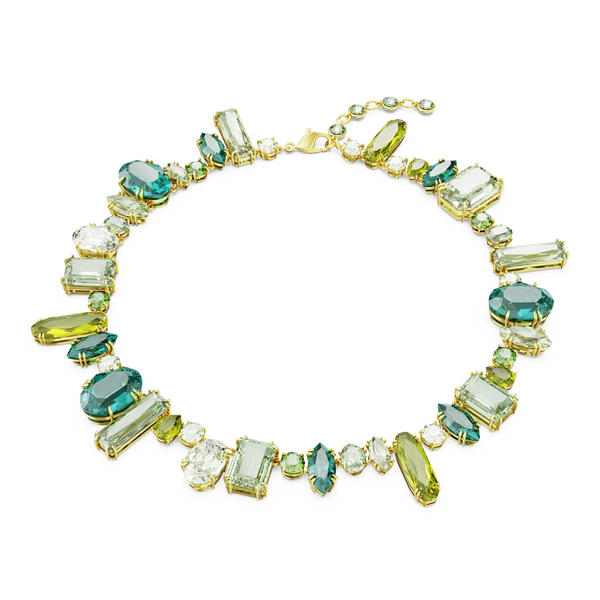 SWAROVSKI GEMA NECKLACE, MIXED CUTS, GREEN, GOLD-TONE PLATED 5657388