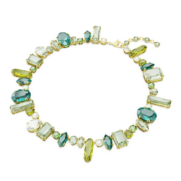 SWAROVSKI GEMA NECKLACE, MIXED CUTS, GREEN, GOLD-TONE PLATED 5657388