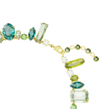 Swarovski Gema necklace, Mixed cuts, Green, Gold-tone plated 5657388