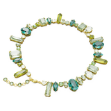 Swarovski Gema necklace, Mixed cuts, Green, Gold-tone plated 5657388