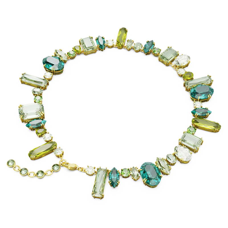 SWAROVSKI GEMA NECKLACE, MIXED CUTS, GREEN, GOLD-TONE PLATED 5657388