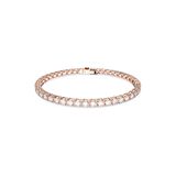 SWAROVSKI MATRIX TENNIS BRACELET, ROUND CUT, SMALL, WHITE, ROSE GOLD-TONE PLATED