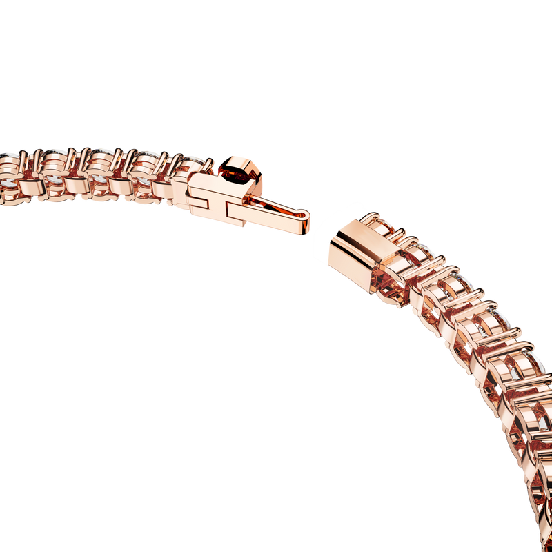 SWAROVSKI MATRIX TENNIS BRACELET, ROUND CUT, SMALL, WHITE, ROSE GOLD-TONE PLATED