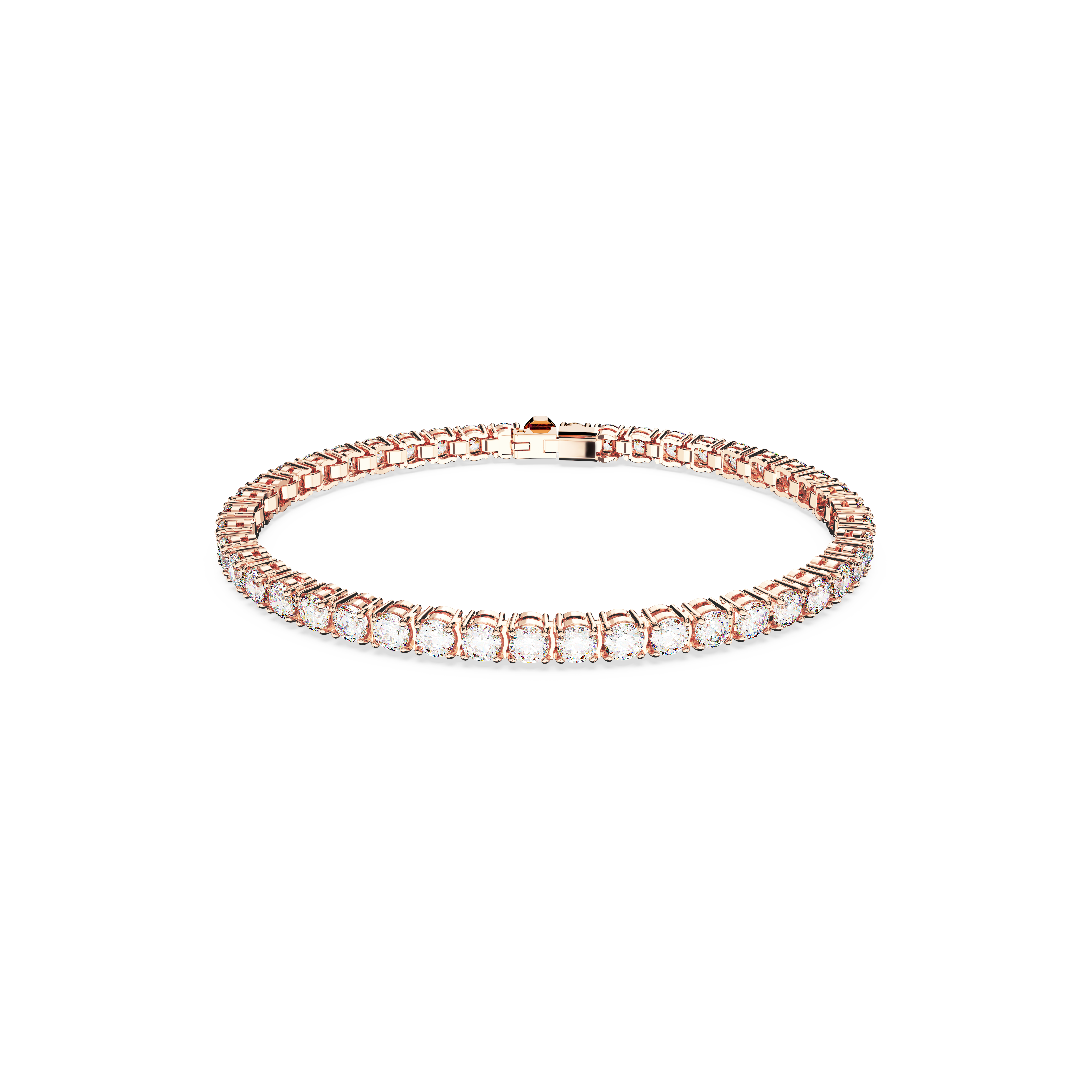 Swarovski Matrix Tennis bracelet, Round cut, White, Rose gold-tone ...