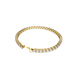 SWAROVSKI MATRIX TENNIS BRACELET, ROUND CUT, SMALL, WHITE, GOLD-TONE PLATED