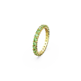 SWAROVSKI MATRIX RING, ROUND CUT, GREEN, GOLD-TONE PLATED