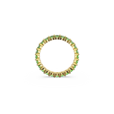 SWAROVSKI MATRIX RING, ROUND CUT, GREEN, GOLD-TONE PLATED