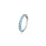 SWAROVSKI MATRIX RING, ROUND CUT, BLUE, RHODIUM PLATED