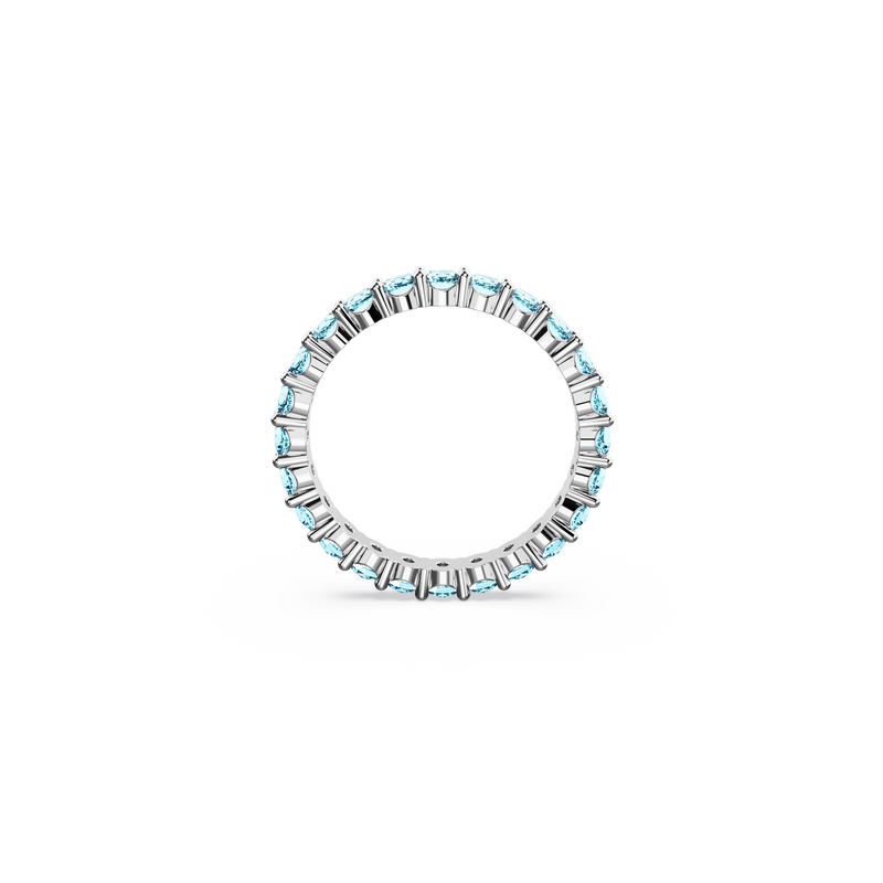 Swarovski Matrix ring Round cut Blue Rhodium plated 5658672 Finch Centre Jewellers