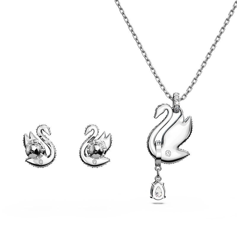 SWAROVSKI SWAROVSKI ICONIC SWAN SET, SWAN, BLUE, RHODIUM PLATED 5660597