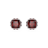 Swarovski Birthstone stud earrings, Square cut, January, Red, Rhodium plated 5660798