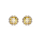 Swarovski Birthstone stud earrings, Square cut, November, Yellow, Rhodium plated 5660802