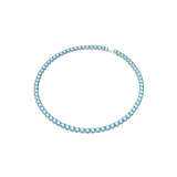 Swarovski Matrix Tennis necklace, Round cut, Medium, Blue, Rhodium plated 5661187