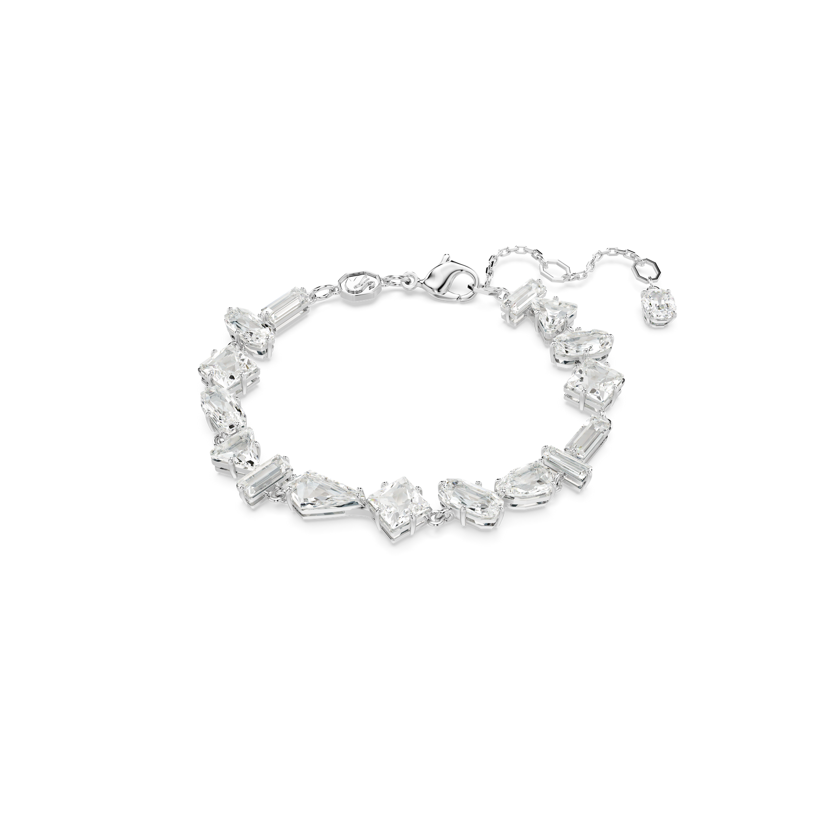 Swarovski Mesmera bracelet, Mixed cuts, White, Rhodium