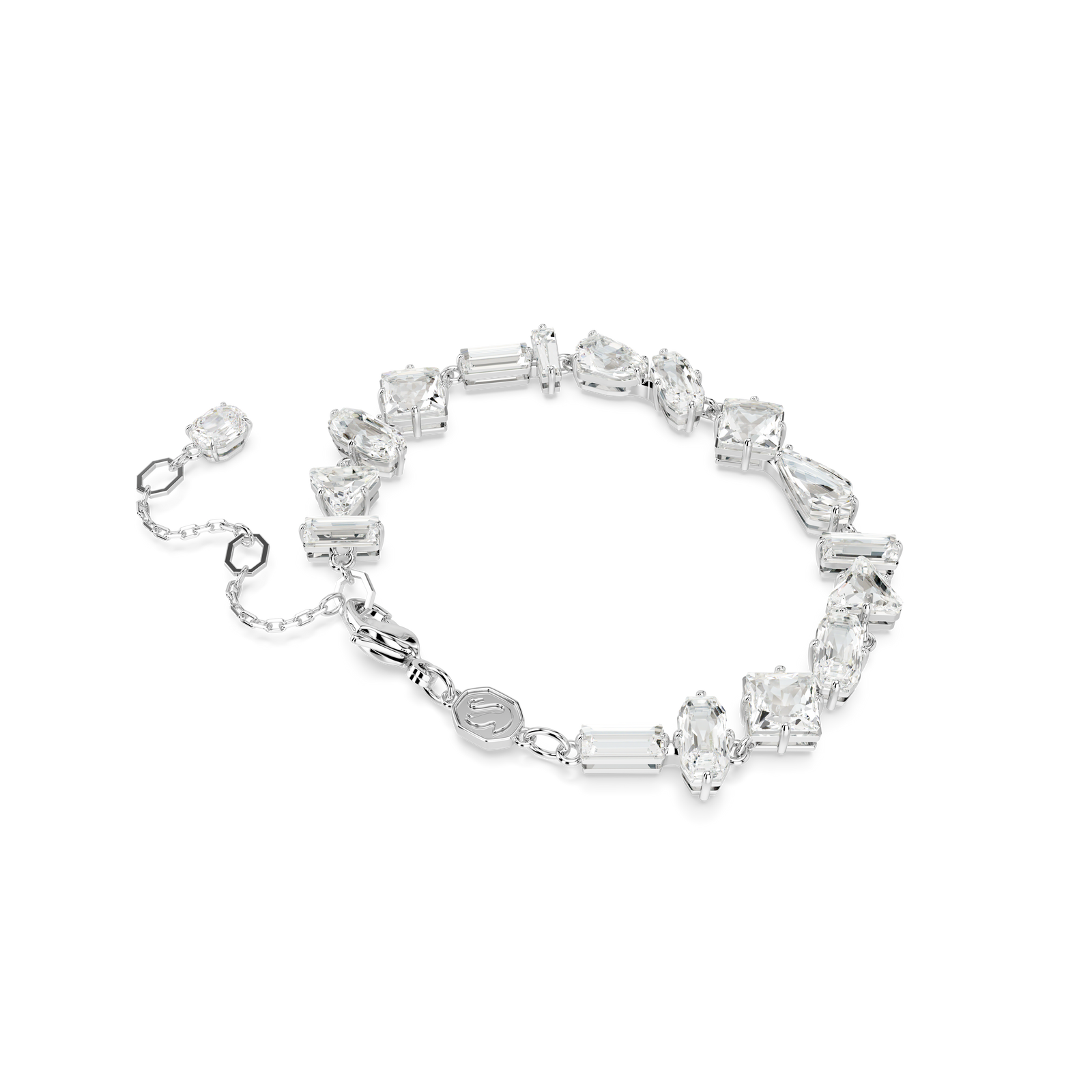 Swarovski Mesmera bracelet, Mixed cuts, White, Rhodium