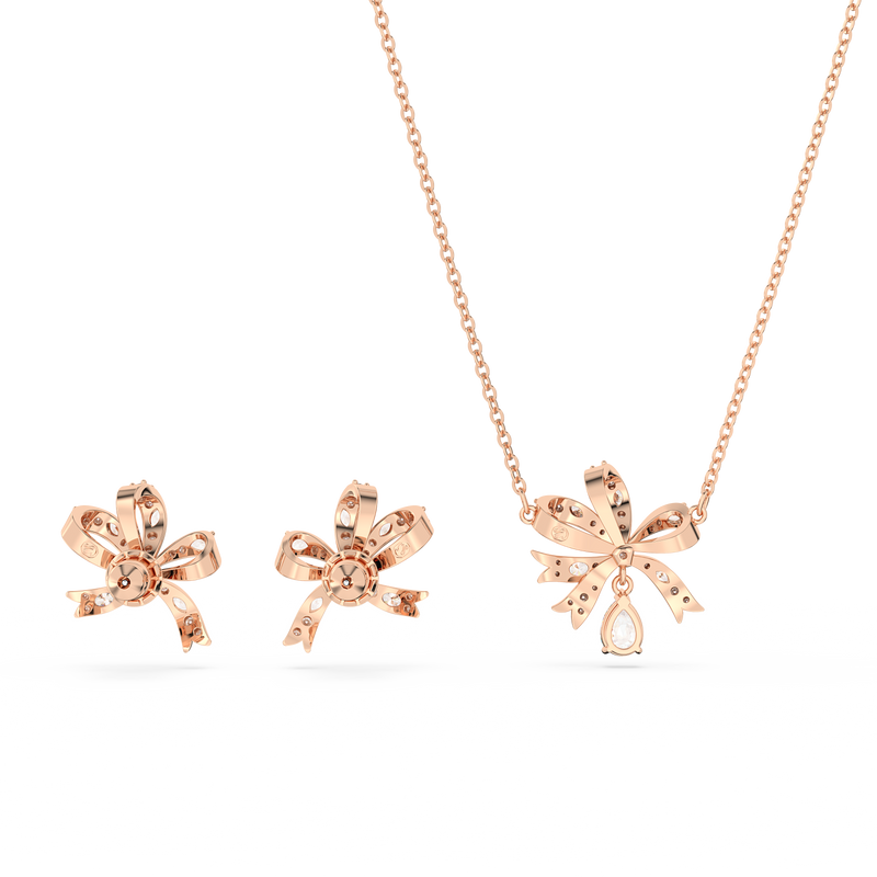 SWAROVSKI VOLTA SET, BOW, WHITE, ROSE GOLD-TONE PLATED 5661680