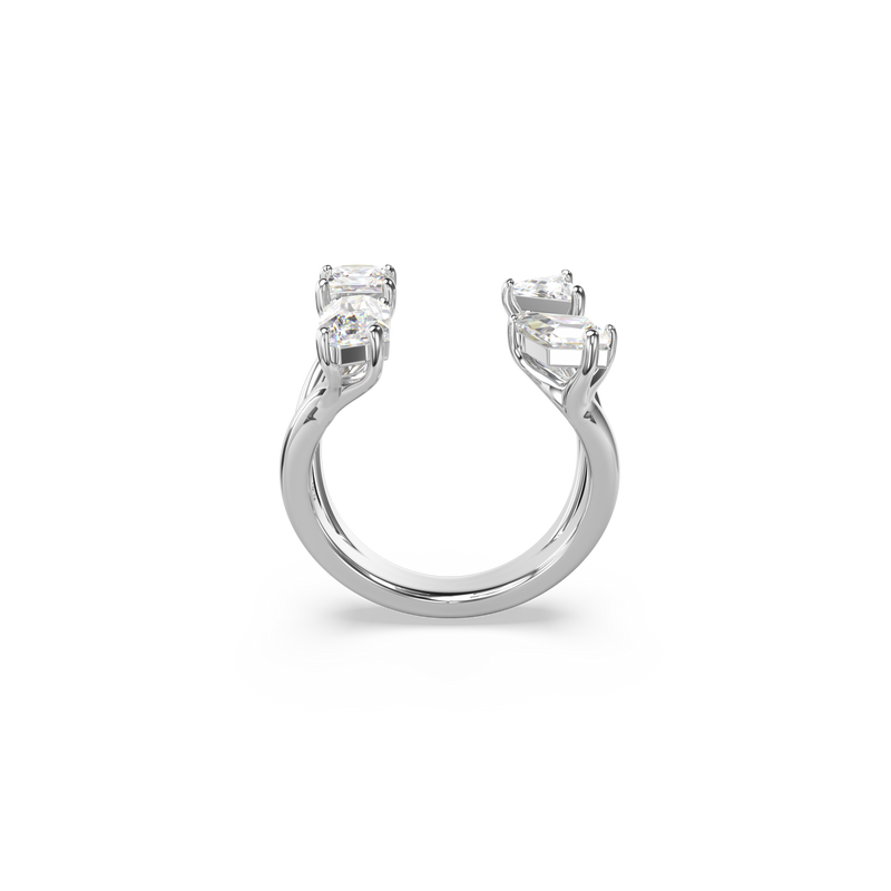 SWAROVSKI MESMERA OPEN RING, MIXED CUTS, WHITE, SILVER-TONE FINISH