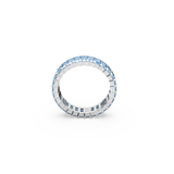 SWAROVSKI MATRIX RING, BAGUETTE CUT, BLUE, RHODIUM PLATED