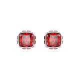 Swarovski Birthstone stud earrings, Square cut, July, Red, Rhodium plated 5661959