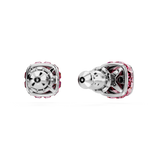 Swarovski Birthstone stud earrings, Square cut, October, Pink, Rhodium plated 5661960