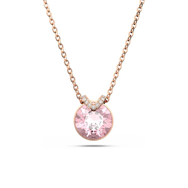 SWAROVSKI BELLA V PENDANT, ROUND CUT, PINK, ROSE GOLD-TONE PLATED 5662088