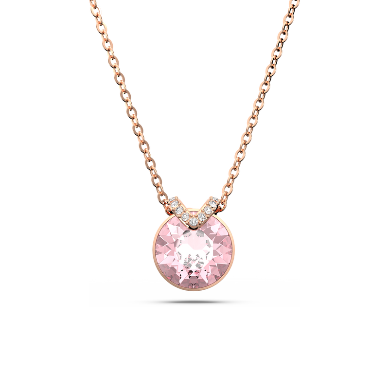 SWAROVSKI BELLA V PENDANT, ROUND CUT, PINK, ROSE GOLD-TONE PLATED 5662088