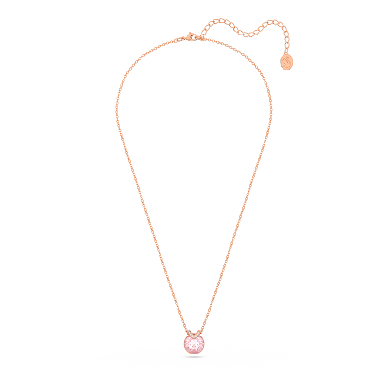 SWAROVSKI BELLA V PENDANT, ROUND CUT, PINK, ROSE GOLD-TONE PLATED 5662088