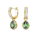 SWAROVSKI STILLA DROP EARRINGS, PEAR CUT, GREEN, GOLD-TONE PLATED 5662922