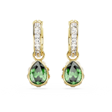 SWAROVSKI STILLA DROP EARRINGS, PEAR CUT, GREEN, GOLD-TONE PLATED 5662922