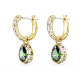 SWAROVSKI STILLA DROP EARRINGS, PEAR CUT, GREEN, GOLD-TONE PLATED 5662922