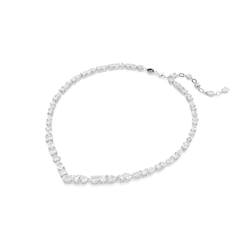 Swarovski Mesmera necklace, Mixed cuts, White, Rhodium plated