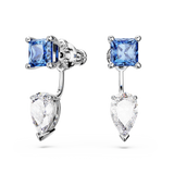 Swarovski Mesmera earring jackets, Mixed cuts, Detachable, Blue, Rhodium plated 5665767