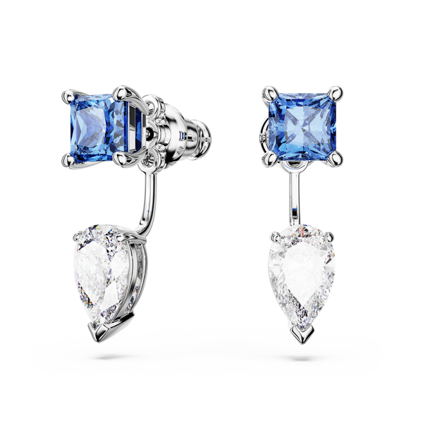 SWAROVSKI MESMERA EARRING JACKETS, MIXED CUTS, DETACHABLE, BLUE, RHODIUM PLATED 5665767