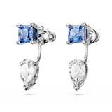 SWAROVSKI MESMERA EARRING JACKETS, MIXED CUTS, DETACHABLE, BLUE, RHODIUM PLATED 5665767