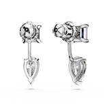 SWAROVSKI MESMERA EARRING JACKETS, MIXED CUTS, DETACHABLE, BLUE, RHODIUM PLATED 5665767