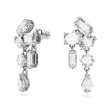 Swarovski Mesmera drop earrings, Mixed cuts, White, Rhodium plated 5665825