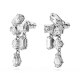 Swarovski Mesmera drop earrings, Mixed cuts, White, Rhodium plated 5665825
