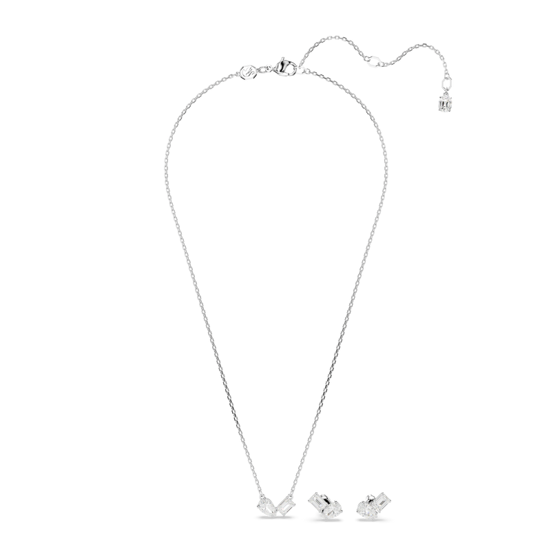 SWAROVSKI MESMERA SET, MIXED CUTS, WHITE, RHODIUM PLATED 5665829