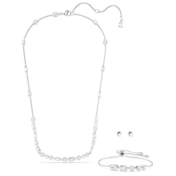 SWAROVSKI MESMERA SET, MIXED CUTS, SCATTERED DESIGN, WHITE, RHODIUM PLATED 5665877