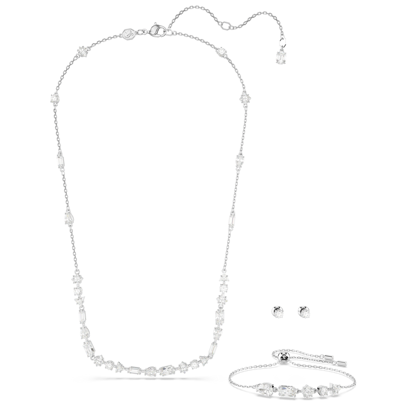 SWAROVSKI MESMERA SET, MIXED CUTS, SCATTERED DESIGN, WHITE, RHODIUM PLATED 5665877