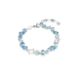 Swarovski Gema bracelet, Mixed cuts, Blue, Rhodium plated 5666018