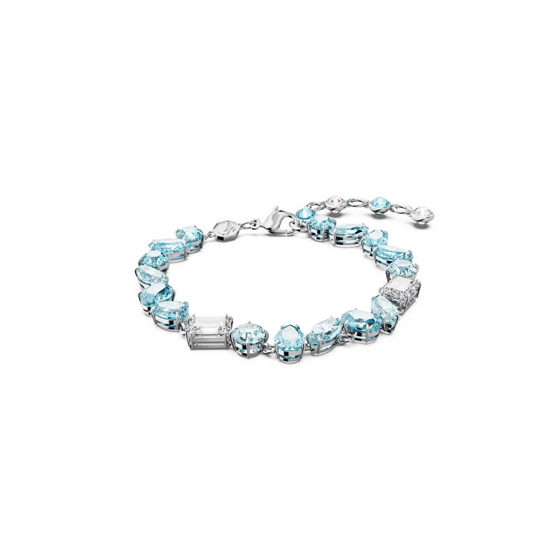 SWAROVSKI GEMA BRACELET, MIXED CUTS, BLUE, RHODIUM PLATED 5666018