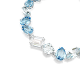Swarovski Gema bracelet, Mixed cuts, Blue, Rhodium plated 5666018