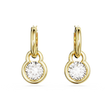 SWAROVSKI DEXTERA DROP EARRINGS, ROUND CUT, WHITE, GOLD-TONE PLATED 5666023