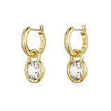 SWAROVSKI DEXTERA DROP EARRINGS, ROUND CUT, WHITE, GOLD-TONE PLATED 5666023
