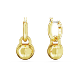 SWAROVSKI DEXTERA DROP EARRINGS, ROUND CUT, WHITE, GOLD-TONE PLATED 5666023