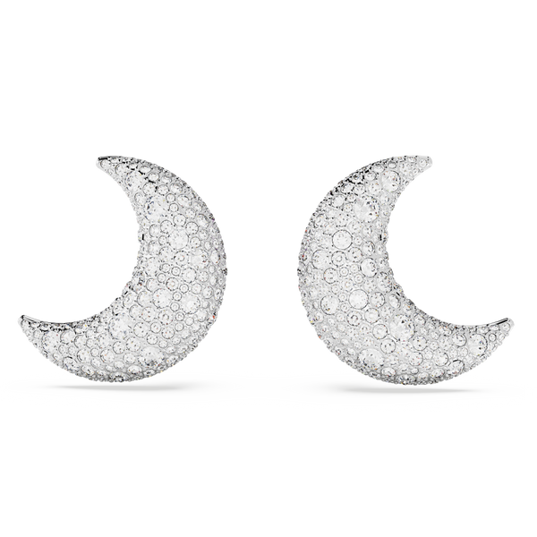 SWAROVSKI LUNA CLIP EARRINGS, MOON, WHITE, RHODIUM PLATED 5666158