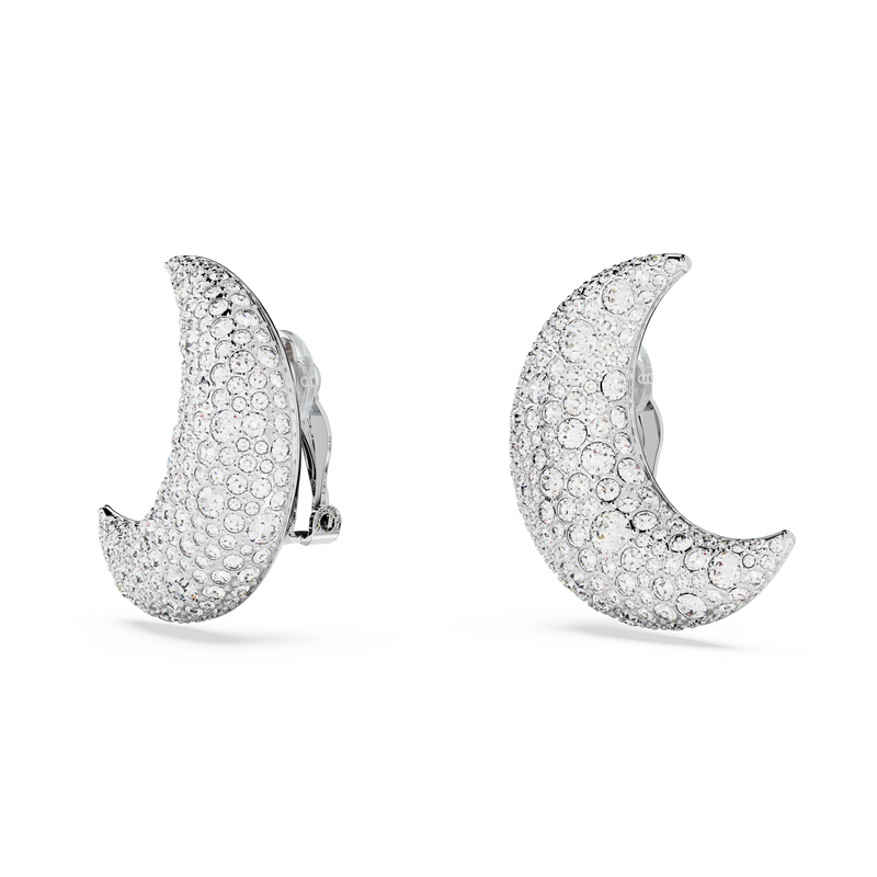 SWAROVSKI LUNA CLIP EARRINGS, MOON, WHITE, RHODIUM PLATED 5666158